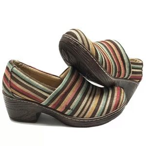 BOC Born Nadiyya Striped Canvas Clogs Mules size 7